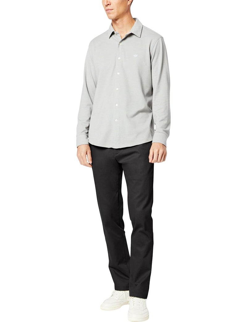 DockersÂ® Men's Slim Fit Signature Khaki Lux Cotton Stretch Pants, Black, 32W x 32L - Image 1